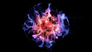 Colorful smoke, Black background, Explosion, Experiment, AMOLED, 4K wallpaper