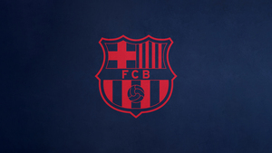 FCB, Crest, Navy blue background, FC Barcelona, 4K wallpaper