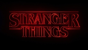 Stranger Things, Neon logo, Dark background, 4K wallpaper