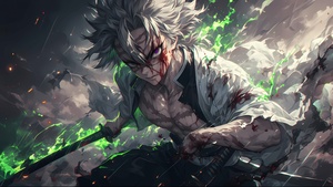 Sanemi Shinazugawa, AI art, Demon Slayer: Kimetsu no Yaiba, 4K wallpaper