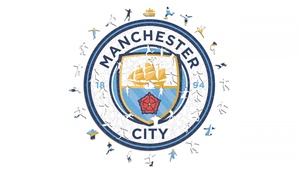 Manchester City FC, Crest, White background, NFL team, Football team, 4K wallpaper