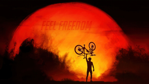 Freedom, Adventure, Cyclist, Sunset, Silhouette, Bicycle, 4K wallpaper
