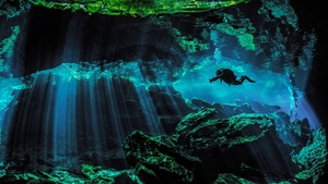 Underwater, Under the Sea, Sun rays, 4K wallpaper