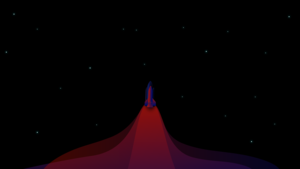 Rocket, Space flight, Minimal art, AMOLED, Rocket launch, Dark background, Dark aesthetic, Simple, 4K wallpaper