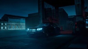 Rolls-Royce Black Badge Ghost, Night, 2022, 4K wallpaper