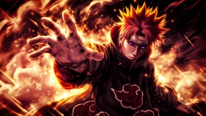 Naruto Uzumaki, Fire, AI art, 4K wallpaper