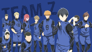 Faceless, Blue background, Blue Lock, Team Z, Yoichi Isagi, Meguru Bachira, Rensuke Kunigami, Hyoma Chigiri, Gin Gagamaru, Jingo Raichi, Gurimu Igarashi, Wataru Kuon, Asahi Naruhaya, Yudai Imamura, Okuhito Iemon, 4K wallpaper