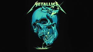 Metallica, Skull, Black background, 4K wallpaper