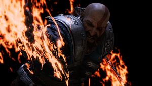Kratos, Rage, God of War, Fire, 4K wallpaper