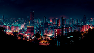 Cityscape, Night, Buildings, City lights, Night City, Dark Sky, 4K wallpaper