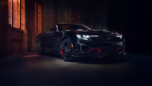 Chevrolet Camaro, Convertible, Dark aesthetic, 4K wallpaper