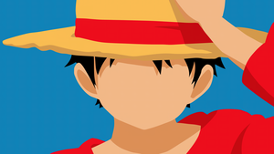 Monkey D. Luffy, Faceless, One Piece, Minimal art, 4K wallpaper