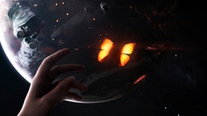 Butterfly, Outer space, Astronaut, Dream, Planet, 4K wallpaper