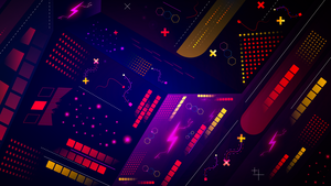 Geometric, Shapes, Triangles, Squares, Hexagons, Polygons, Gradient background, 4K wallpaper