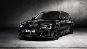 BMW M3 Competition Touring, Black cars, 2022, 4K wallpaper