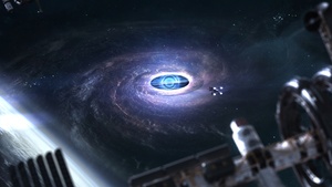 Black hole, Gargantua, Interstellar, Satellite, Outer space, 4K wallpaper