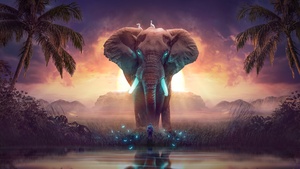 Elephant, Dream, Mysterious, Surreal, Landscape, Digital Art, Photo Manipulation, Aesthetic, 4K wallpaper