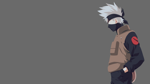 Kakashi Hatake, Minimalist, Grey, Naruto, Simple, 4K wallpaper