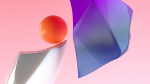 Sphere, Shapes, Peach background, 4K wallpaper