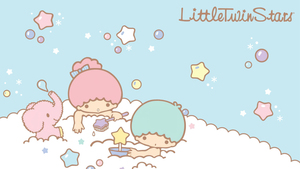 Little Twin Stars, Playing, Pastel, Aesthetic, Kiki and Lala, Cartoon, Sanrio, 4K wallpaper