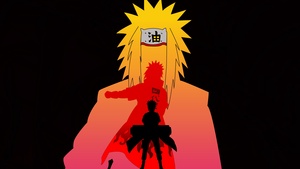 Naruto Uzumaki, Minato Namikaze, Black background, AMOLED, 4K wallpaper