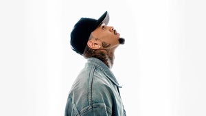 Chris Brown, American singer, White background, 4K wallpaper