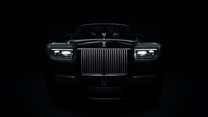Rolls-Royce Phantom Series II, Black cars, Black background, 2022, 4K wallpaper