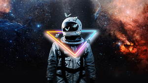 Astronaut, Galaxy, Space suit, Dream, Triangle, Butterflies, Milky Way, Aesthetic, 4K wallpaper