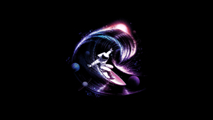 Astronaut, Bored Astronaut, Black background, AMOLED, 4K wallpaper