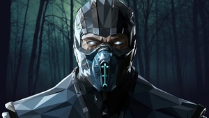 Sub-Zero, Mortal Kombat, Low poly, Artwork, 4K wallpaper