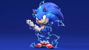 Sonic the Hedgehog, Blue background, 4K wallpaper