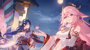 Raiden Shogun, Yae Miko, Genshin Impact, Anime girl, 12K, 4K wallpaper
