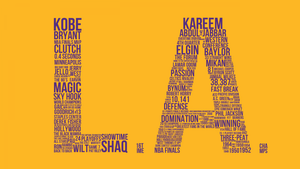 Los Angeles Lakers, Typography, Yellow background, Kobe Bryant, 4K wallpaper