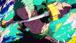 Roronoa Zoro, Action, Sword, Katana, One Piece, 4K wallpaper