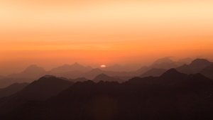 Sunset, Mountains, Scenery, Dusk, 4K wallpaper