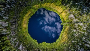 Lake, Aerial view, Drone photo, Forest, Trees, Landscape, Scenic, 4K wallpaper